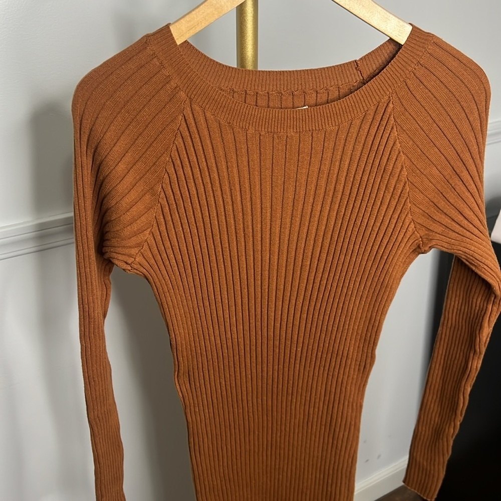 The normal brand Ava Ribbed Maxi Dress in Clay sweater dress - Picture 2 of 13